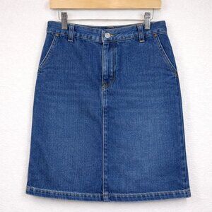 Vintage GAP Factory Denim Worker Skirt Womens 6 Blue A-Line Casual Classic